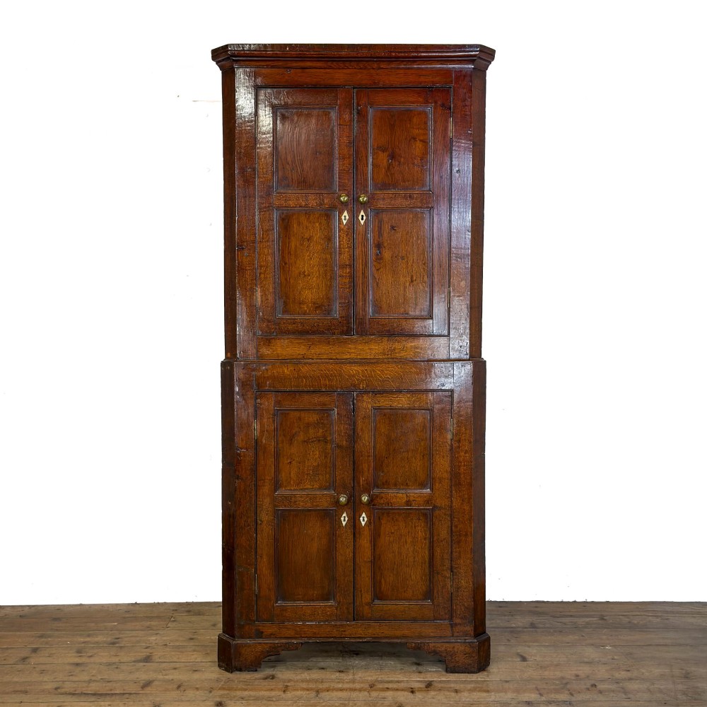 Antique Welsh 18th Century Oak Corner Cupboard