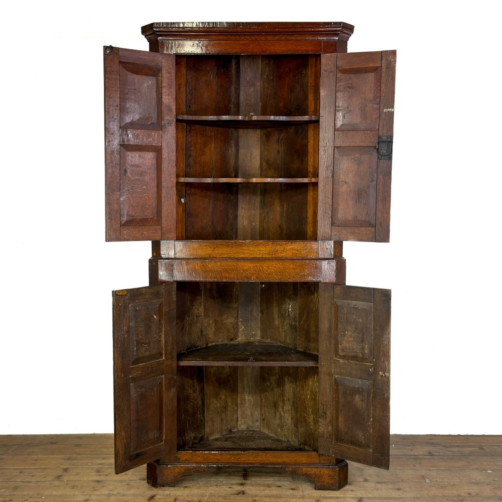 Antique Welsh 18th Century Oak Corner Cupboard View IX