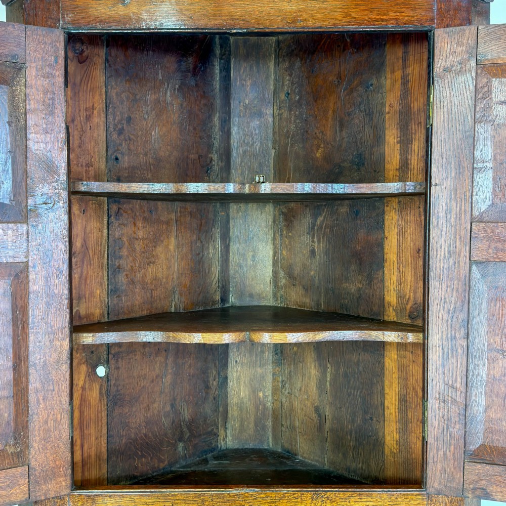 Antique Welsh 18th Century Oak Corner Cupboard View X