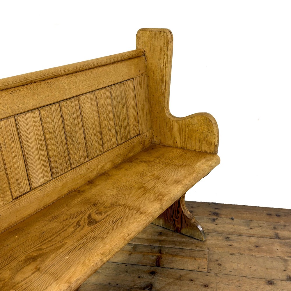 Antique Pine Chapel Pew View VIII