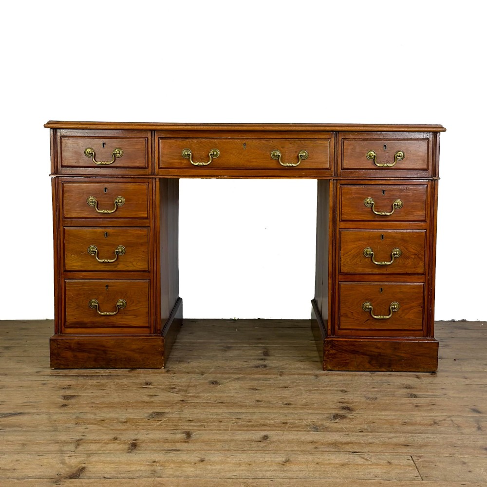 Antique Oak Pedestal Desk