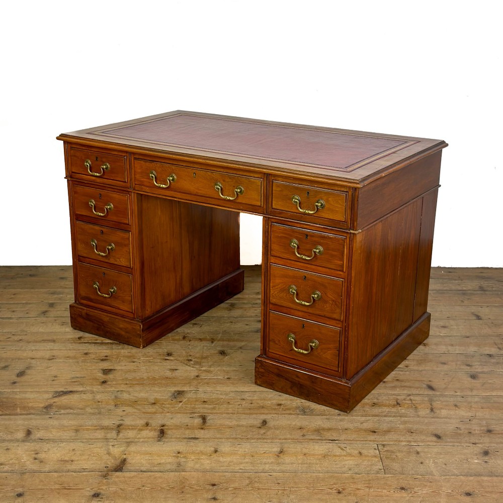 Antique Oak Pedestal Desk View II