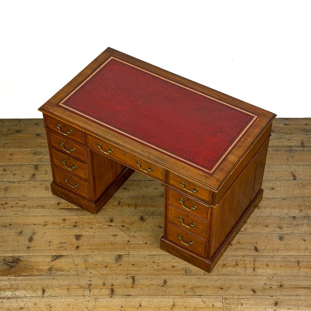 Antique Oak Pedestal Desk View IV