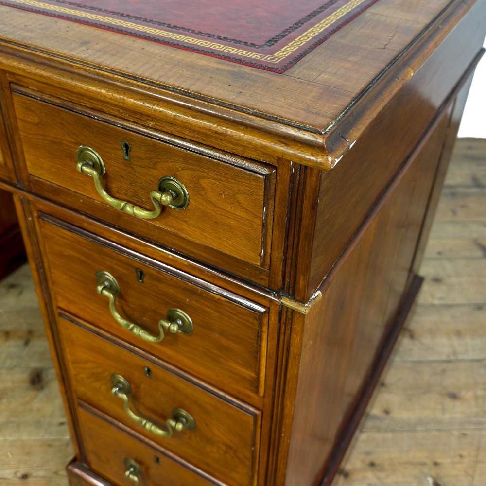 Antique Oak Pedestal Desk View V