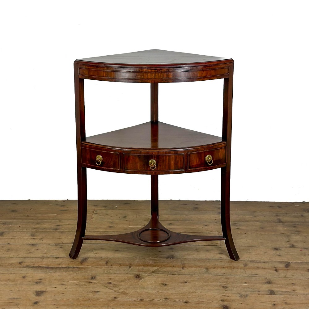 Antique Georgian Mahogany Corner Washstand