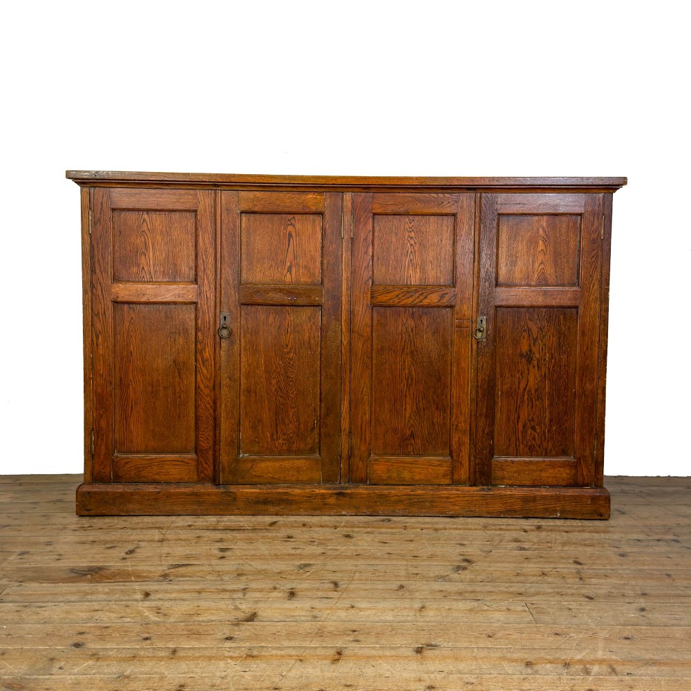 Antique Large Oak School Cupboard
