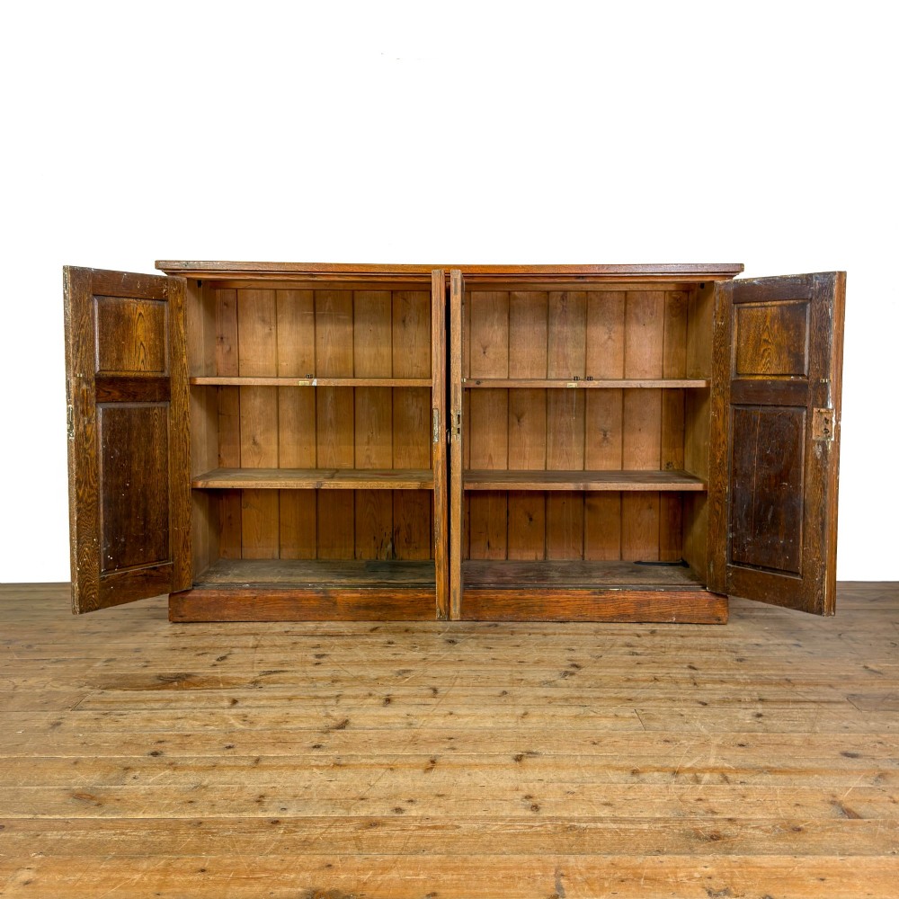 Antique Large Oak School Cupboard View II