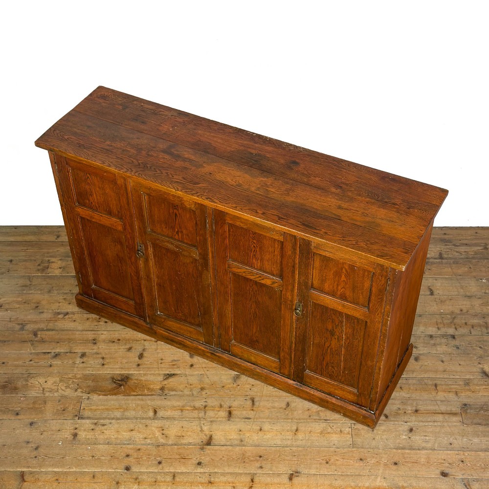 Antique Large Oak School Cupboard View V