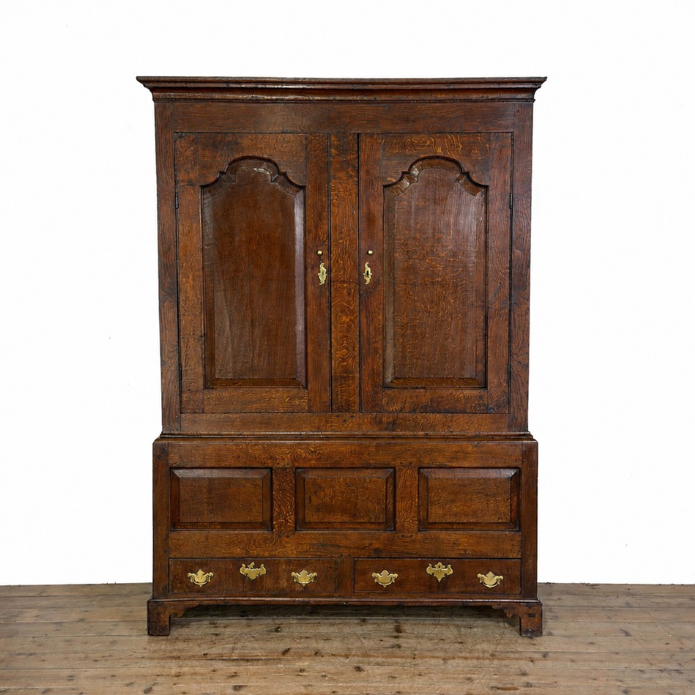 Antique 18th Century Oak Livery Cupboard Wardrobe