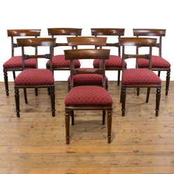 SET OF EIGHT MAHOGANY REGENCY DINING CHAIRS