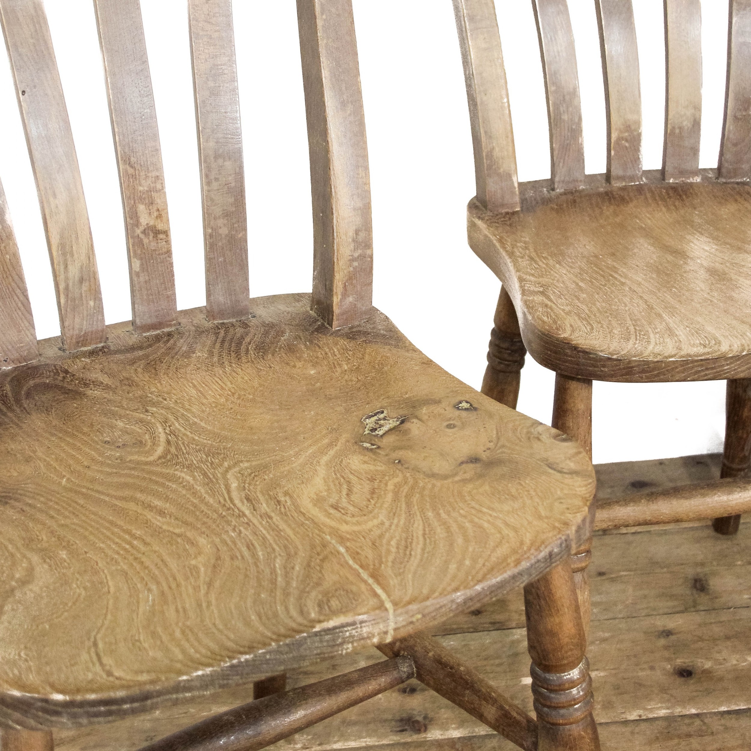 Antique Set Of Four Country Kitchen Chairs