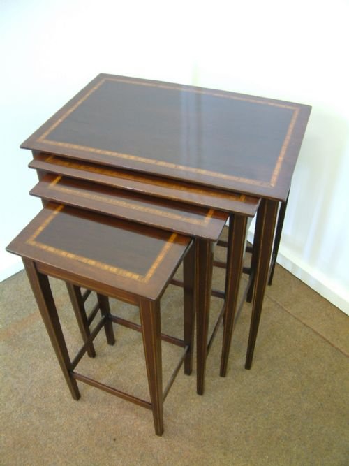 Mahogany  Quartetto Nest of Inlaid Tables