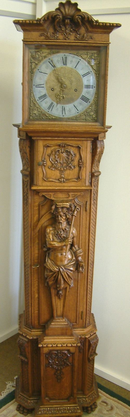 Oak Dutch Grandmother Clock