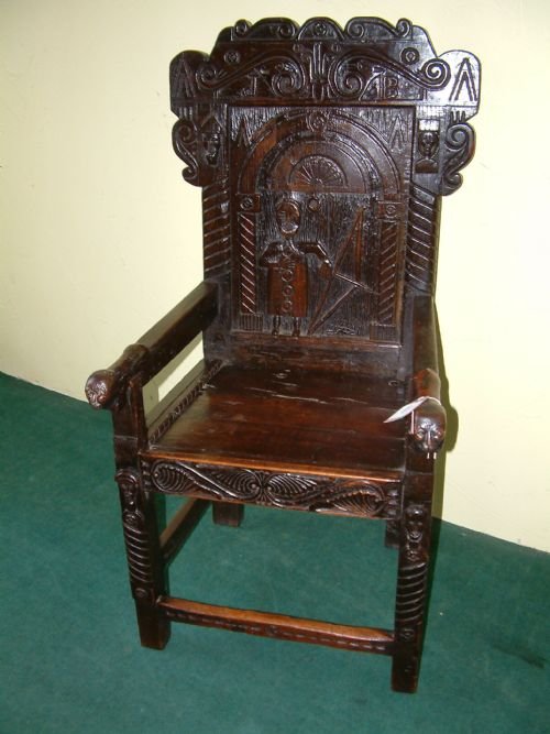 Period Oak Carved Wainscote Chair