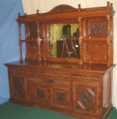 A Pollard Oak Arts and Crafts Mirror Backed Sideboard