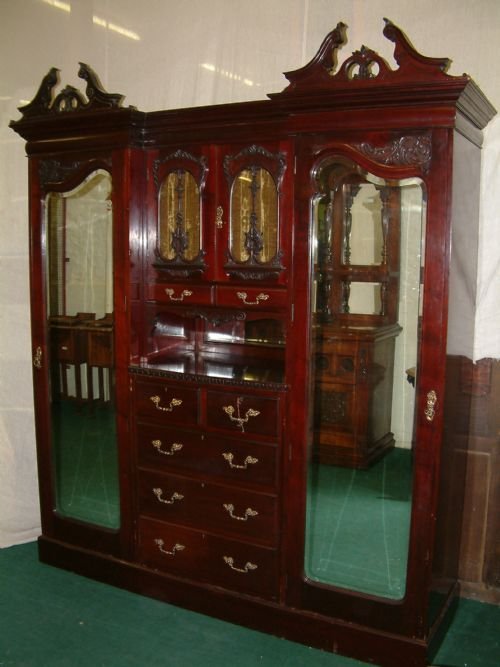 A Victorian Mahogany Combination Wardrobe
