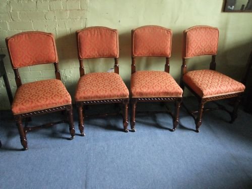 Set of 4 Oak Gothic Chairs