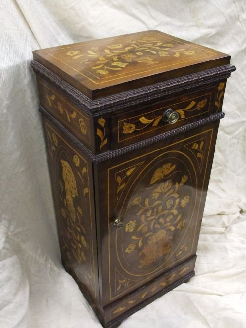 Mahogany Marquetry Inlaid Continental Cupboard