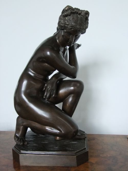 A Bronze of the Crouching Venus After the Antique,