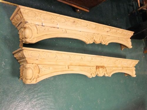 Pair of Striped Pine Pediments