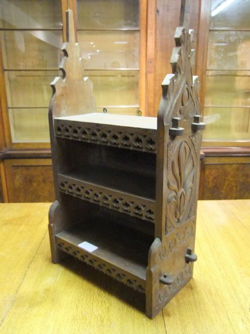 Carved Small Gothic Bookshelf