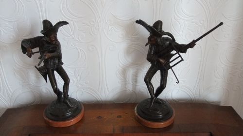A Pair of Bronze 19th Century Candlesticks