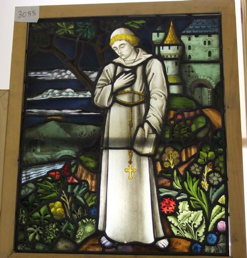Set of 3 Windows Depicting Monks