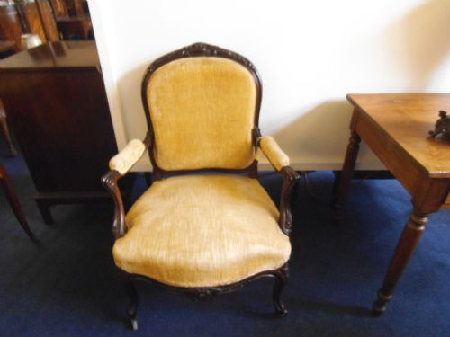 French Rosewood Open Armed Chair.