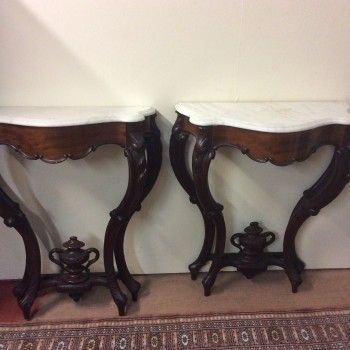 Pair of Victorian Marble Top Consol Tables