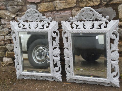 Pair of Carved Oak Mirrors