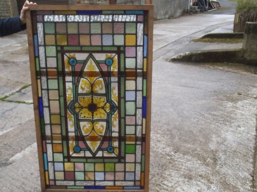 Large Victorian Painted Window