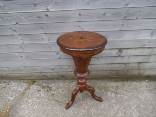 Victorian Inlaid Walnut Sewing Work Box