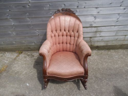 Victorian Closed Arm Rocking Chair