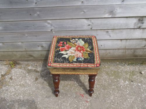 Upholstered Victorian Stool