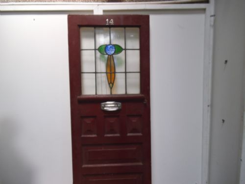 Floral Leaded Glass Door