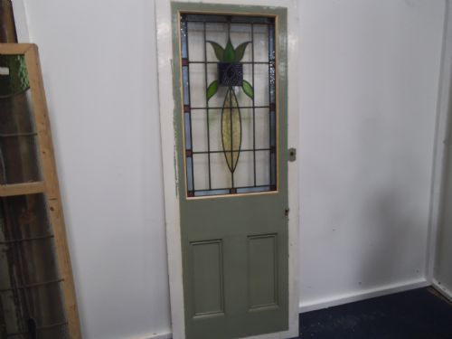 Leaded Glass Rose Door