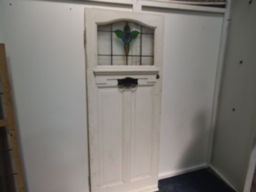 Traditional Antique Leaded Glass Door