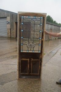 Leaded Glass Door with Rose Design