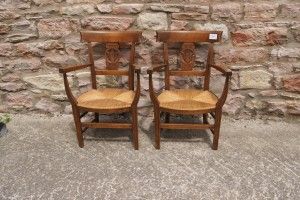 Pair of French Children's Open Arm Chairs