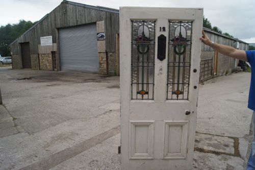 Floral Leaded Glass Front Door