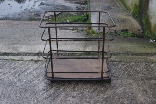 Industrial French Metal Drapers Trolley