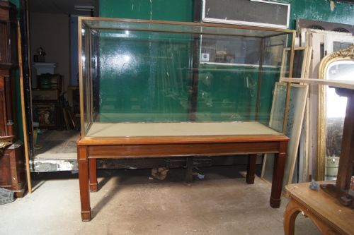 Large Bronze and Mahogany Shop/museum Display Cabinet
