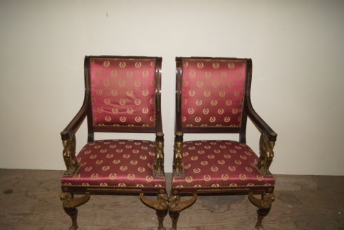 Magnificent and Impressive Pair of French Empire Chairs