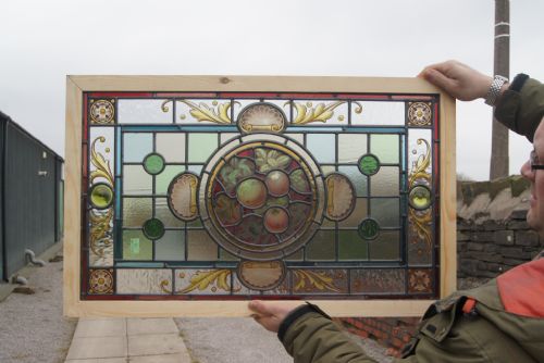 Fabulous Victorian Painted and Stained Glass Window