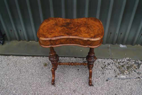 Wonderful Burr Walnut Sewing Table