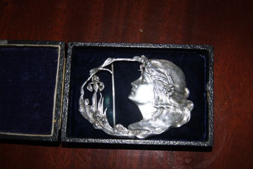 Very Good Art Nouvaue Silver Buckle