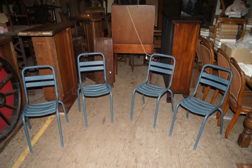 Set of 4 Metaltennis Chairs/garden Chairs