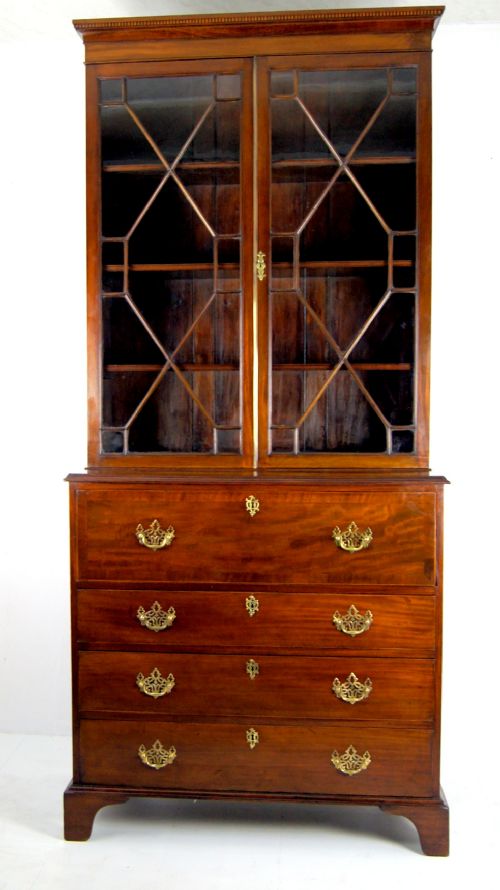 A Stunning Georgian Mahogany Secretaire Bookcase