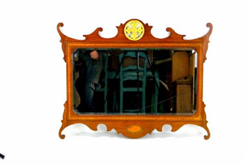 An Exceptional Inlaid Mahogany Wall/overmantle Mirror