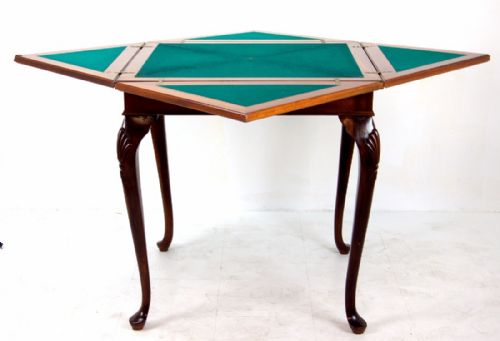 Great Unusual Mahogany Envelope Card Table